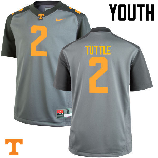 Youth #2 Shy Tuttle Tennessee Volunteers College Football Jerseys-Gray